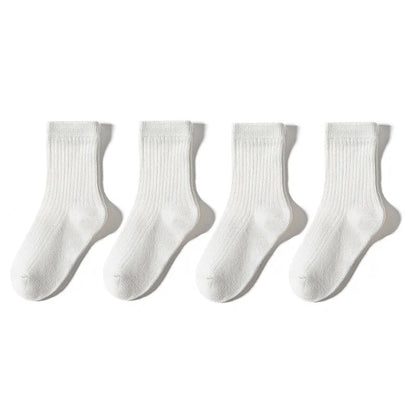 4 Pairs a Lot Spring Kids Knee-high Socks Cute Solid Color Girls Socks 12 Colors Children Versatile In Tube Socks