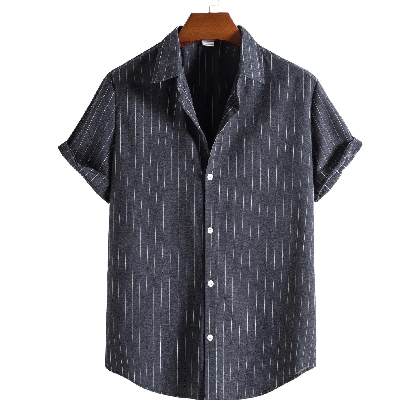 Summer Men Casual Formal Shirt Tops Short Sleeve Striped Shirts Man Fashion Business t Shirt Social Beach Tee Shirt Man Clothing