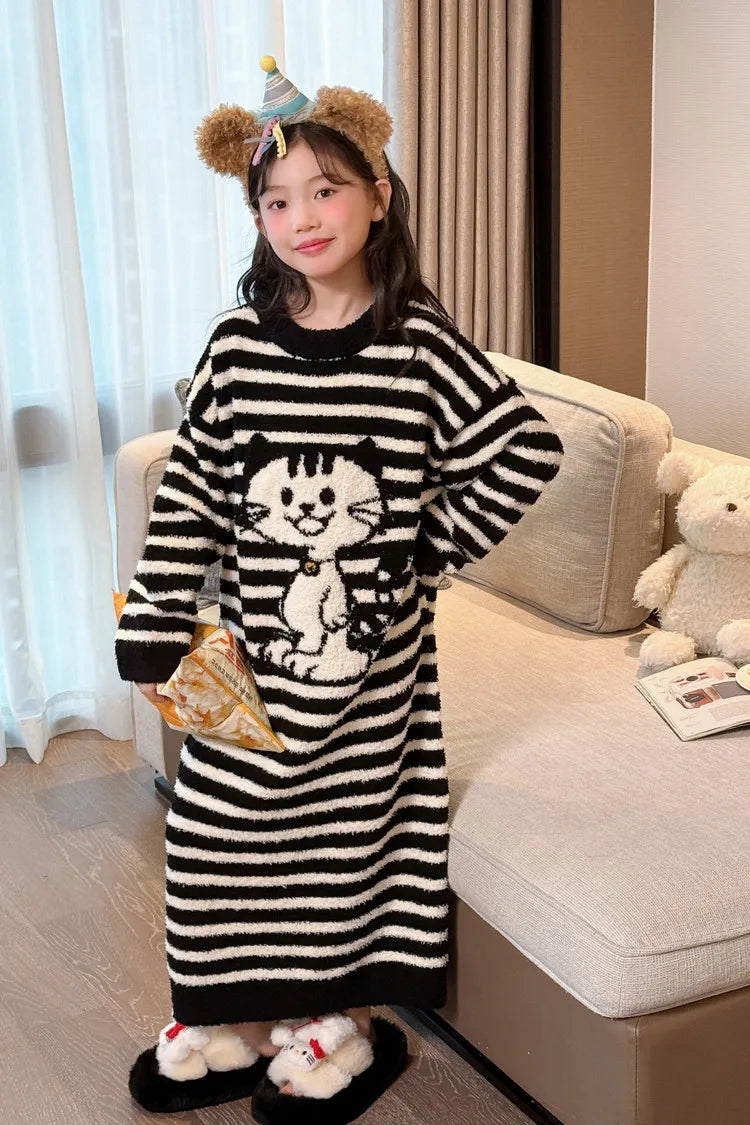Girls Pajamas 2025 New Children's Nightgown Children's Autumn and Winter Loungewear