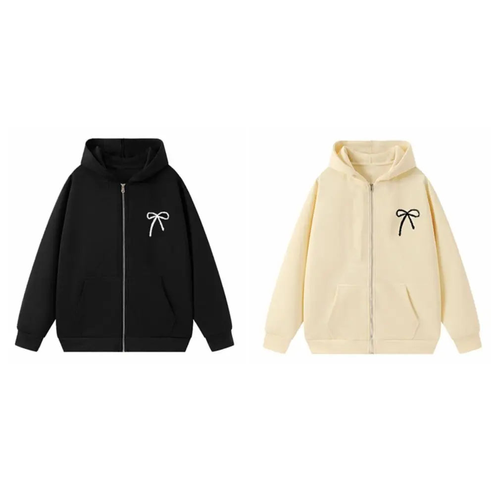 Fashion Sweet Bow Girl Bowknot Hoodie Loose Long Sleeve Teens Autumn Hoodie Coat Child Y2k Coat Girls Autumn Winter