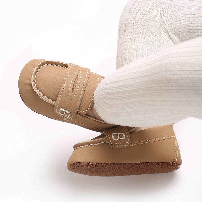 First Walking Shoes for Baby Boys Delightful Solid Color Slip-On Loafers Ligh Casual Sneakers
