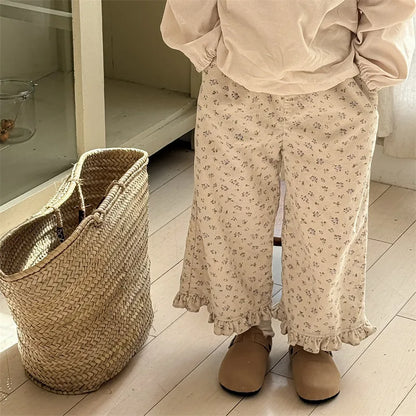 Girls K-Style Corduroy Cropped Pants 2025 Autumn New Arrival Casual Comfortable Fashion Kids Clothing Kids Girl  Trousers
