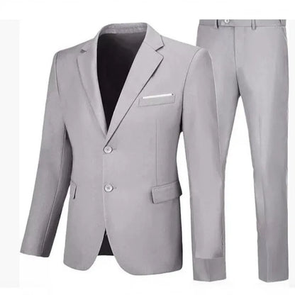 Men's Suit Fake Pocket Suit Casual Suit Trousers Two-piece Wedding Dinner Suit Jacket
