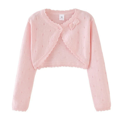 0-10yrs White Girls Cardigans Sweater Jacket Kids Girl Coat for 1 2 3 4 5 6 Years Old Outcoat Shawl Girls Clothing