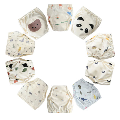 10 Pcs Reusable Baby Training Pants Washable Kids Cloth Diaper Nappies Changing Underwear Infant Toddler Potty Training Panties