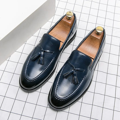 High Quality Men's Dress Shoes Slip On Leather Shoes Male Casual Business Shoes For Men 2026 Flat Party Leather Loafers Man