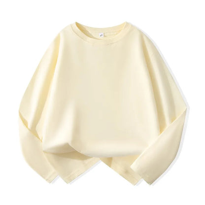 Girls Boys Long Sleeve T-Shirts Casual Kids Pure Cotton O-neck Solid Tee Tops Spring Blouse T Shirt for Teens Girl Clothes 3-14Y
