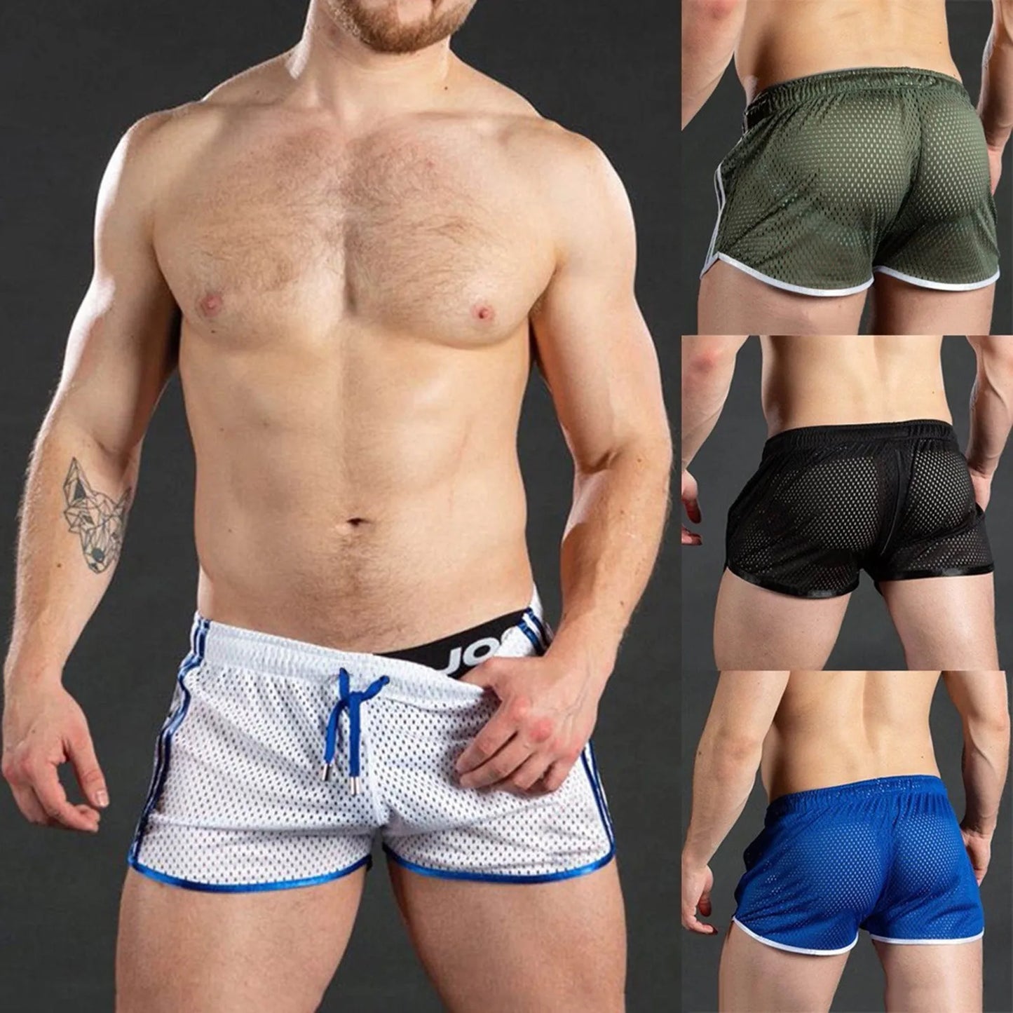 Men's Summer Simple Basic Solid Color Swimwear Fast-Drying Breathable And Comfortable Drawstring Beach Shorts