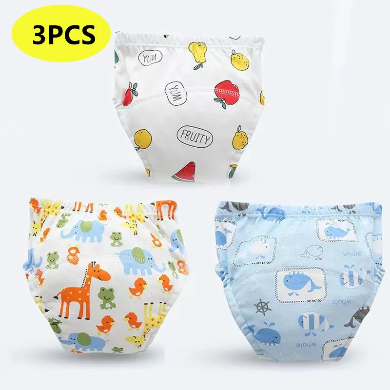 3PCS/1PCS Newborn Training Pants Baby Shorts Washable Underwear Boy Girl Cloth Diaper Reusable Nappies Infant Stuff Accessory