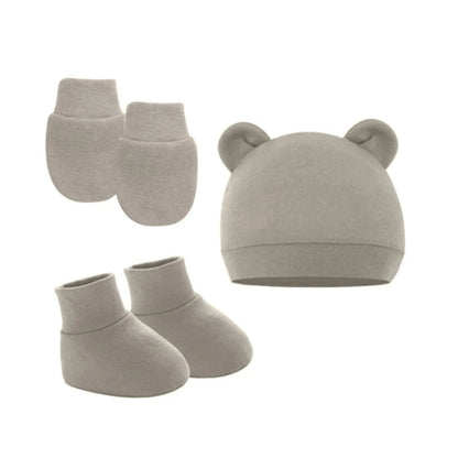 Baby Ears Newborn Hats Mittens and Socks Set for Boys Girls Beanie Hat 0-6 Month Baby Stuff (Pack of 3) Dropshipping