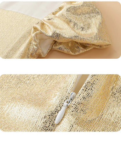 Teen Girls Champagne Golden Evening Party Dress Princess Kids Wedding Dress Little Fairy Children Formal Gown Photograph Wear