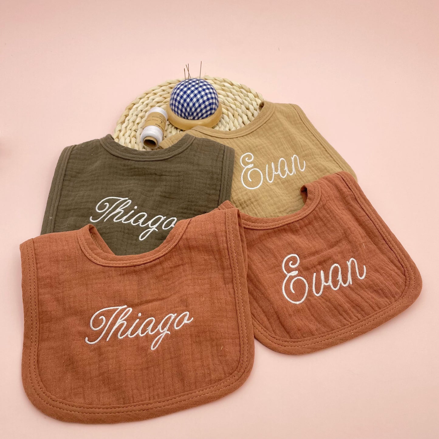 Personalized Baby Saliva Towel Pure Cotton Scarf Baby Feeding Stuff Infant Boys & Girls Custom Name Bib Gift 2Pcs