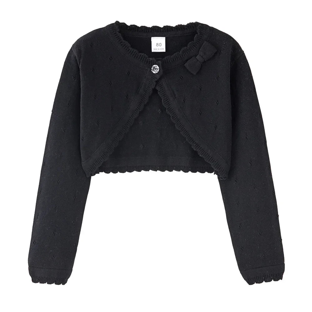 0-10yrs White Girls Cardigans Sweater Jacket Kids Girl Coat for 1 2 3 4 5 6 Years Old Outcoat Shawl Girls Clothing