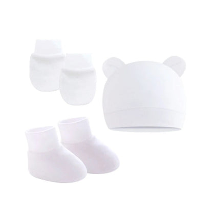 Baby Ears Newborn Hats Mittens and Socks Set for Boys Girls Beanie Hat 0-6 Month Baby Stuff (Pack of 3) Dropshipping