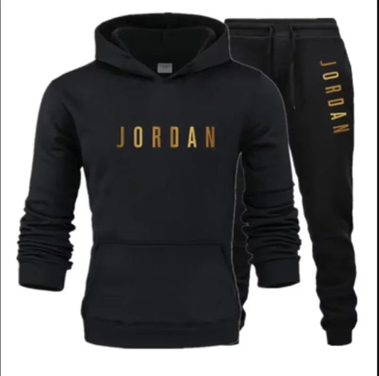 Men's printed sports suit hoodie and sweatpants two-piece set suitable for casual sports street wear