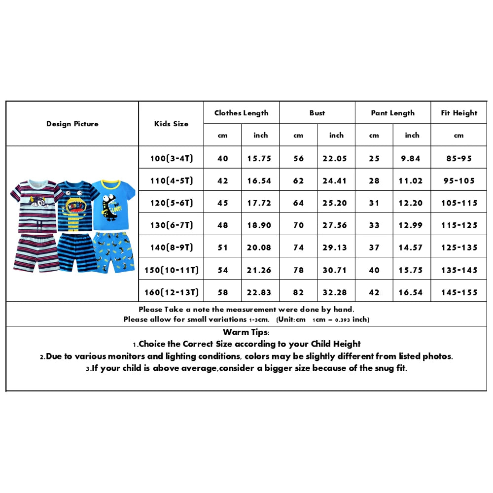 Girls Cool Panda Home Clothes Kids Cartoon Priting Pajamas Children Monster Dinosaur Sleepwear Unicorn Pijama For 2-12 Years