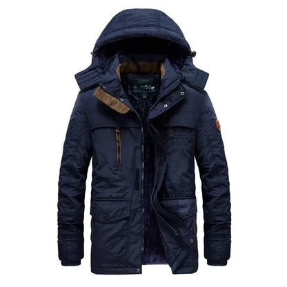 Men's tactical coat jacket knee length durable windproof autumn and winter casual daily wear trendy and versatile men's coat