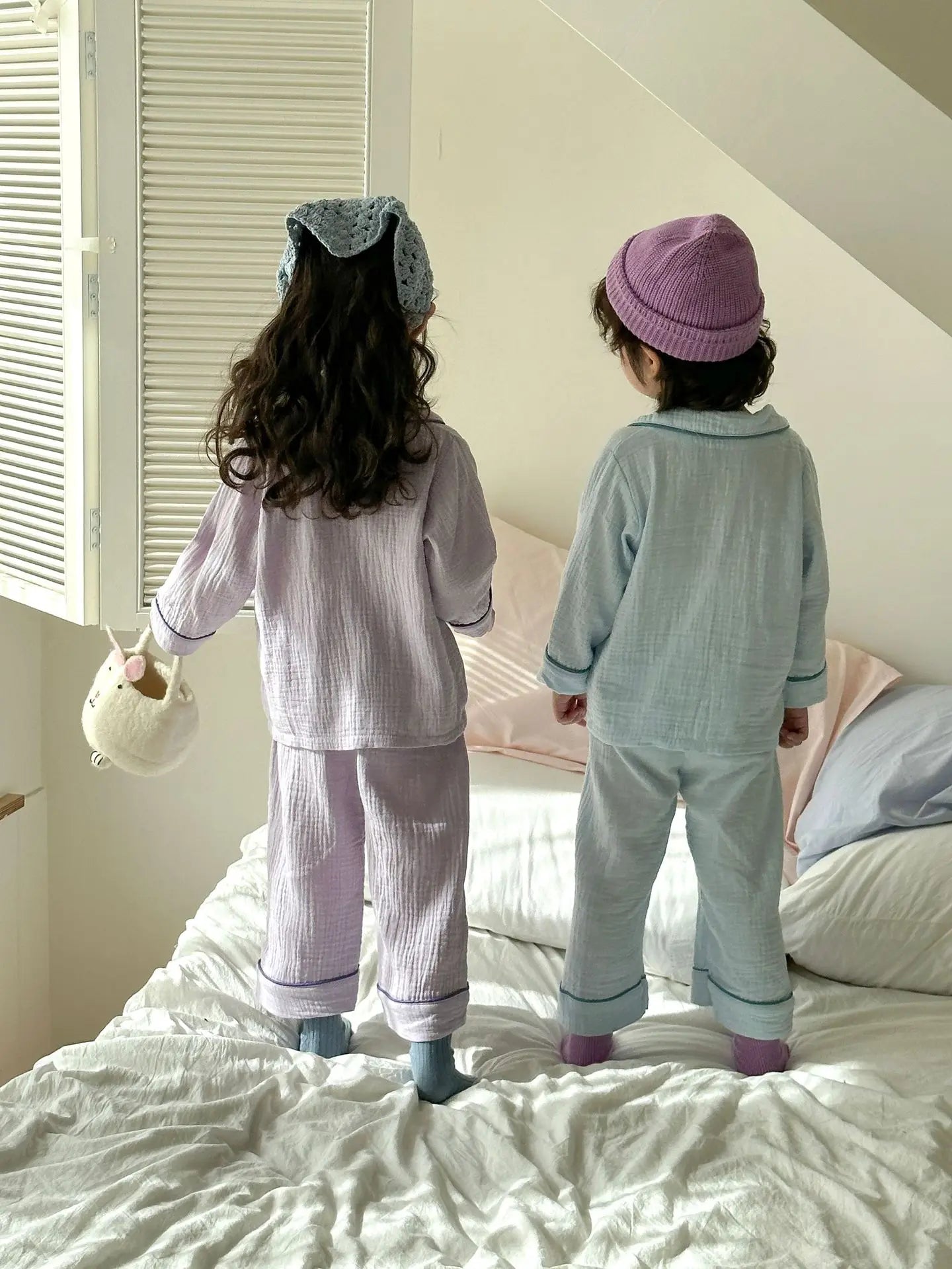 2PCS Children Pajamas Set 2025 New Spring Autumn Girls Long Sleeved Sleepwear Suit Boy Cotton Loungewear 1-8y Baby Kids Homewear