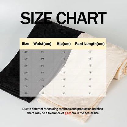 Girls Pants Autumn Winter Warm Trendy Children's Corduroy Casual Straight Trousers Kids Slimming Wide Leg Pants 4-14Years Old