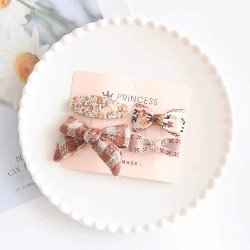 4pcs/set Mini Baby Girl Hair Clip Cute Floral Bow Bunny Princess Hairpin for Toddler Girl Lovely Bang Side Clip Hair Accessories