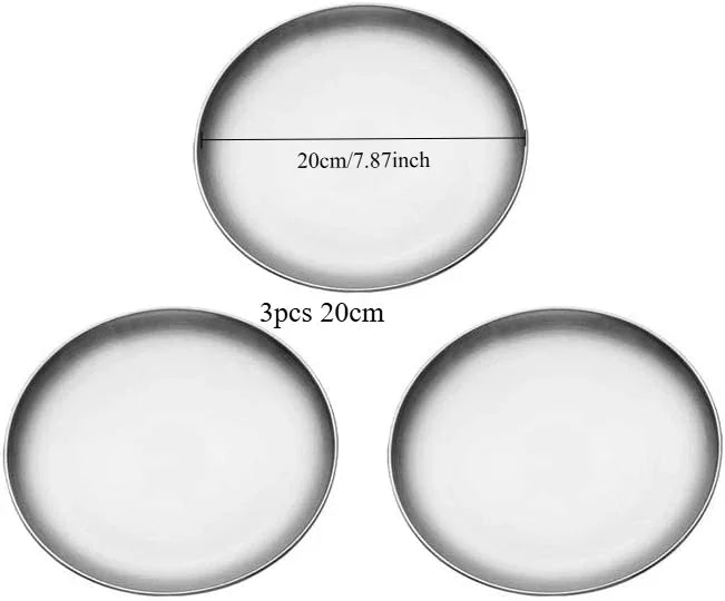 High Quality Gold Silver Tray Stainless Steel Dining Disc Round Bone Spitting Dishes Fruit Meat Dessert Plate Kitchen Tableware