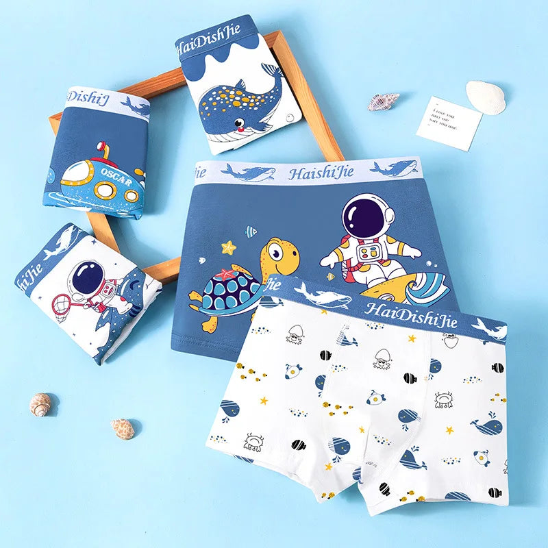 Boy Pure Cotton Four Cornered Underwear Without Buttocks Boys' All Cotton Thin Flat Corner Shorts Baby Pants Children's Bottoms