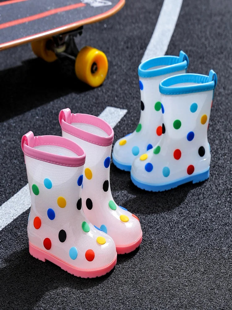 Baby water boots cartoon rain boots for boys and girls, children's rain shoes fashionable mid tube children's water shoes