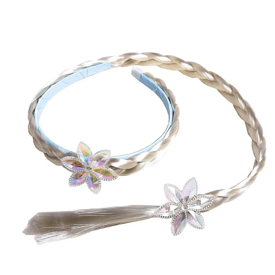 Girl Princess Accessories Kids Elsa Anna Wig Elza Gloves Necklace Earring Photography Props Children Cosplay Play Party Supplies