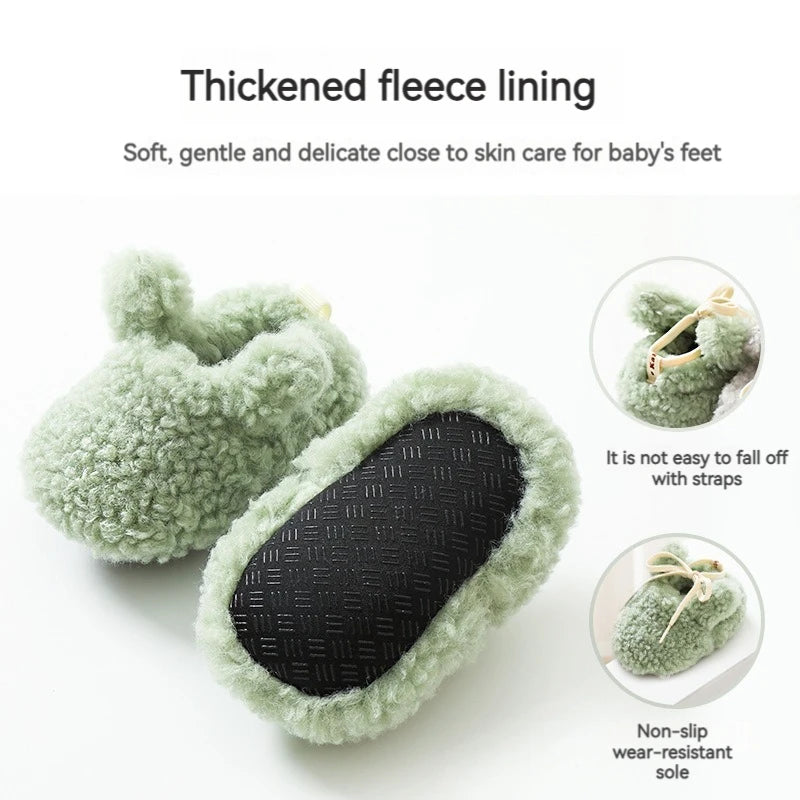 Baby Shoes Winter Baby Boy Girl Booties Fluff Soft Toddler Shoes First Lamb Cashmere Anti-Slip Warm Newborn Infant Crib Shoes