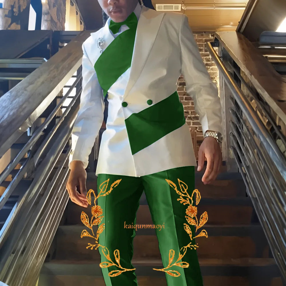 Men's Suit 2 Piece Set Stylish Design Formal Party Dress Elegant Men's Suit Color Block Blazer Pants Customized Outfit