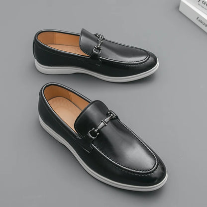 Men's Dress Shoes Slip On Leather Loafers Men Comfortable Casual Leather Shoes For Men Trend Office Social Casual Business Shoes