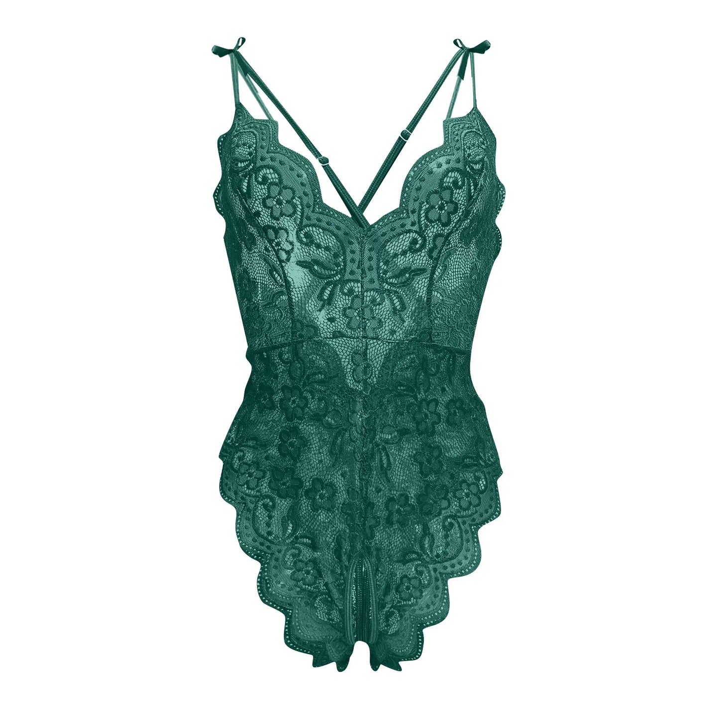 Women Lingerie Short Lightweight Nightgown Flower Lace Underwear Babydoll V Neck Sleepwear Strap Chemise, Add Female Charm