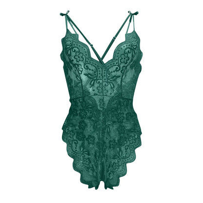 Women Lingerie Short Lightweight Nightgown Flower Lace Underwear Babydoll V Neck Sleepwear Strap Chemise, Add Female Charm
