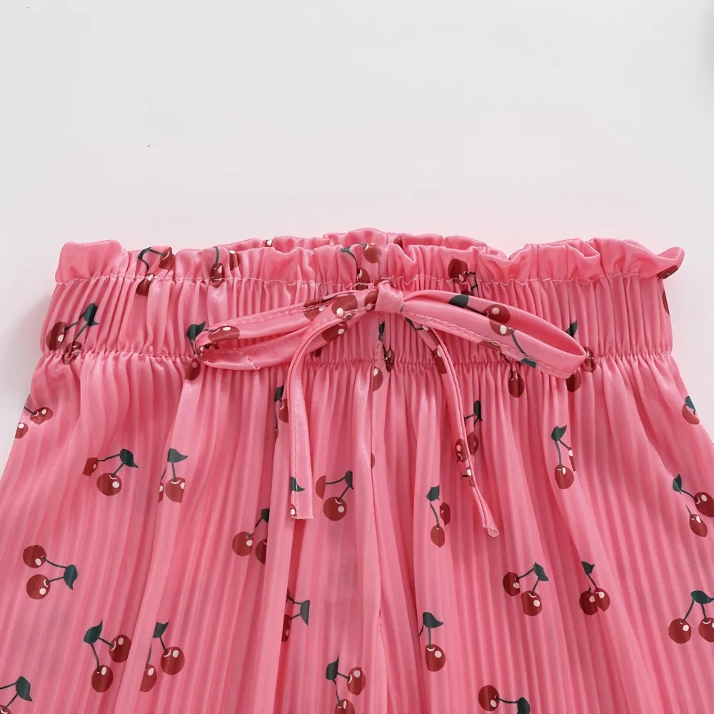 Girls' Pants 2026 Summer New Korean Style Children Floral and Polka Dot Straight Pants Thin Kids Underwear Mosquito-proof Pants