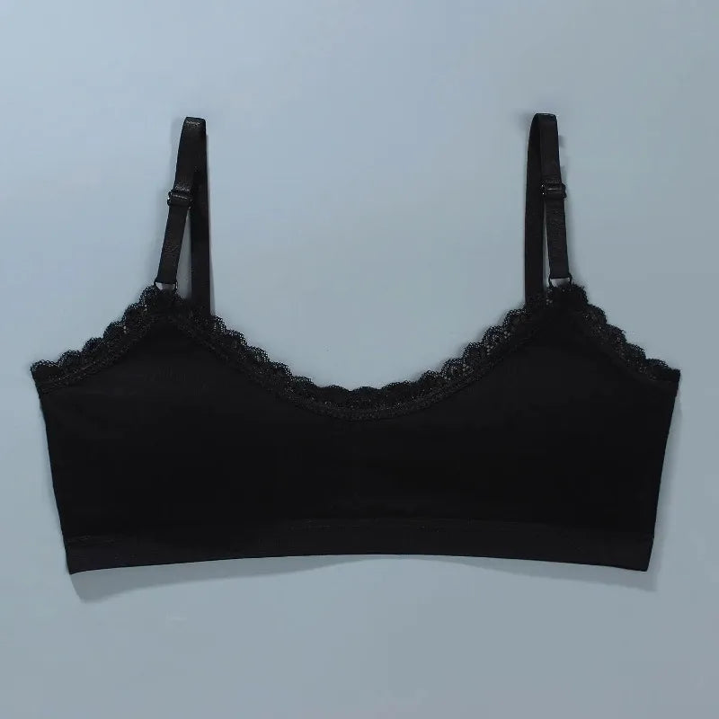 1 PCS Girls Lace Bras Children Breathable Underwear Kids Tube Tops Soft Cotton-padded Teens Youth Girls Washable Bras Camisoles