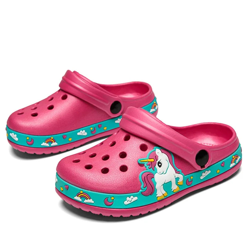 New Fashion Cartoon Sandals for Kids Summer Slippers Boys Girls Casual Garden Shoes Hollow-out Beach Shoes Clogs for Children
