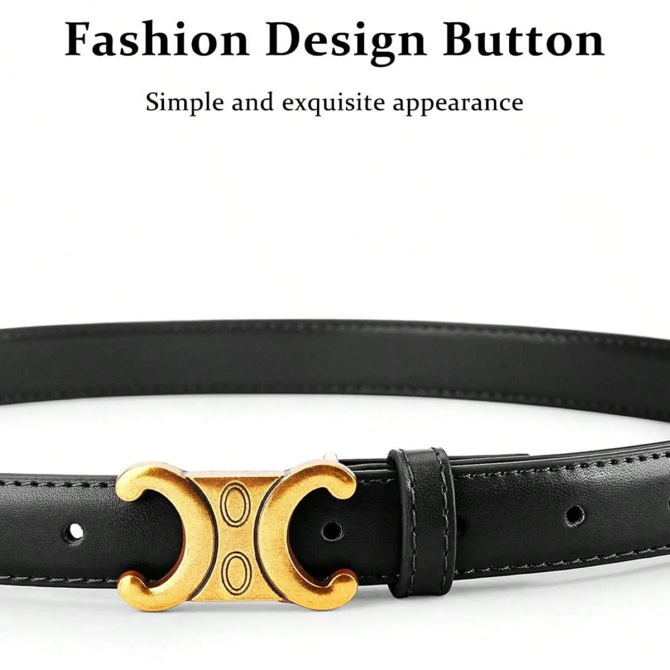 Fashion Women Belts High Quality Gold Buckle Best Matching Dress Jeans Belts for women
