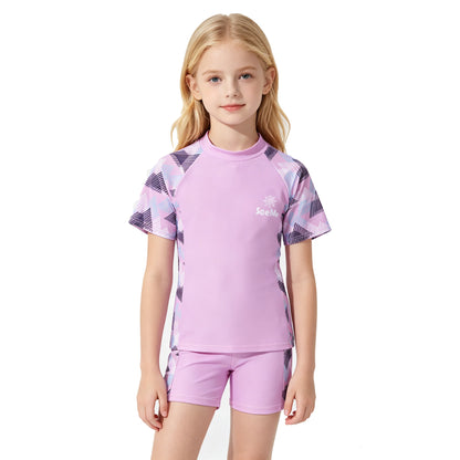 Boys Beach Swimsuits Cool Kids 2026 Toddler Swimwear Shirt and Shorts Swimming Sets Spf Blue Bathing Suit 3 4 5 6 7 8 9 10 Years