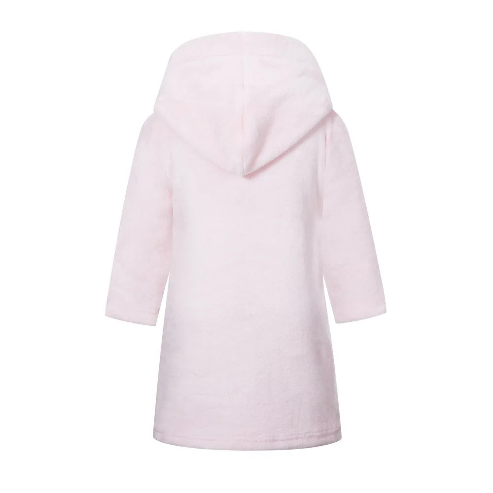 Children's Pajamas Bathrobes Girls Solid Color Soft Robe Personalized Princess Sleepwear Warm Loungewear Home Clothes 2-8Years
