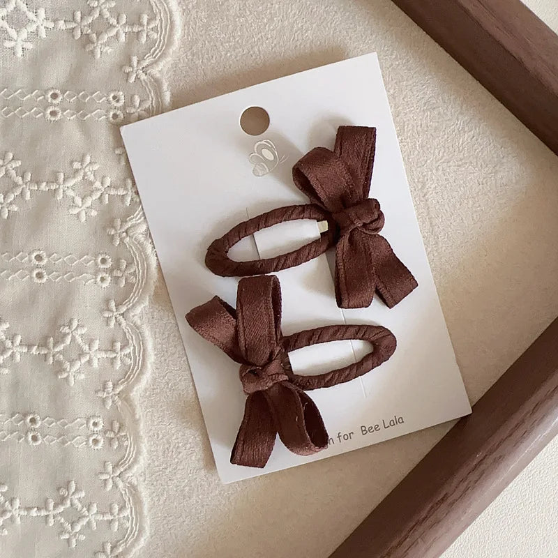 Belt Bow Baby Hair Clip for Girl Sweet Fashion Solid Color Leaf Series Barrettes for Toddler Cute BB Clip Kids Hair Accessories