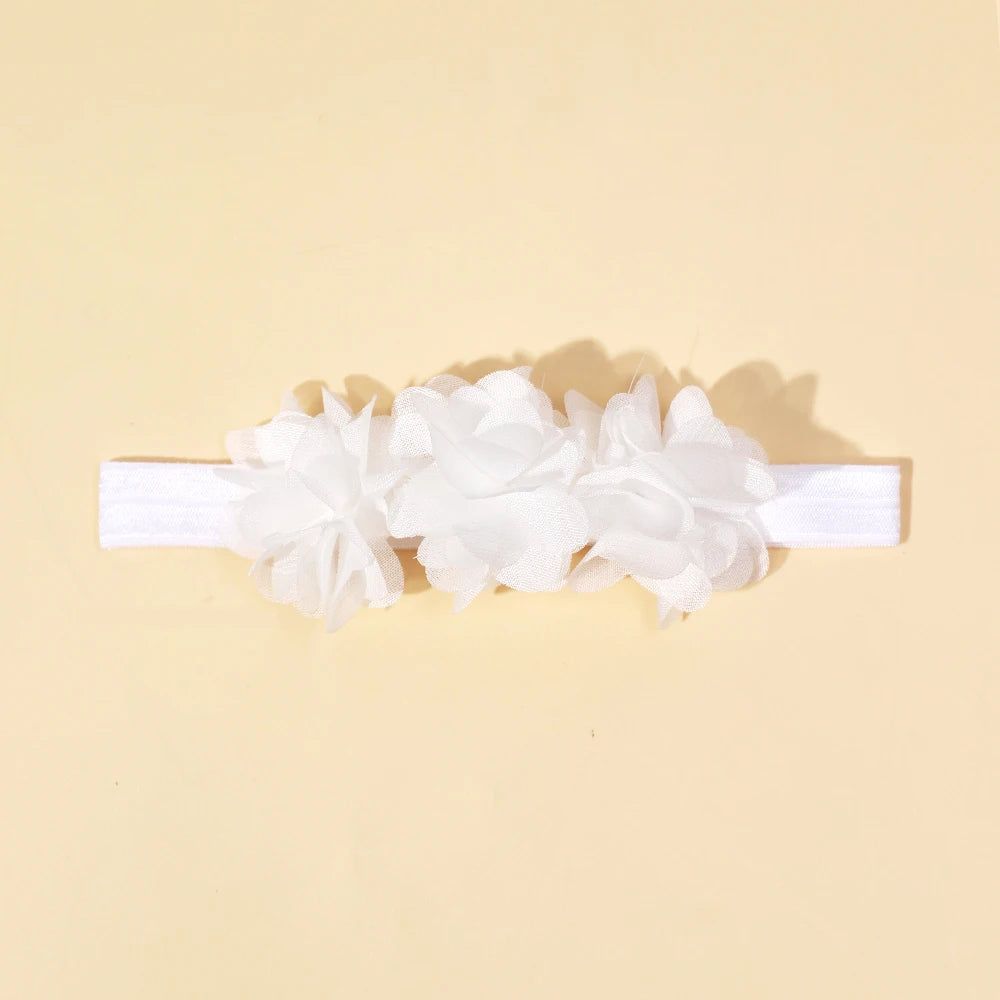 Baby Accessories For Newborn Toddler Kids Baby Girl Boy Headband Solid Chiffon Flower Hairband Princess Elastic Kids Headwear