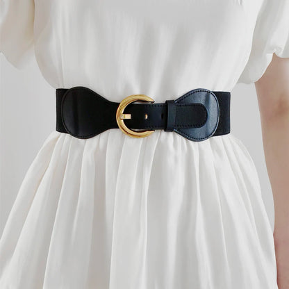 Women Belts PU Leather Corset Belt Female Metal Buckle Belts for Ladies Leisure Dress Jeans Wide Waistband