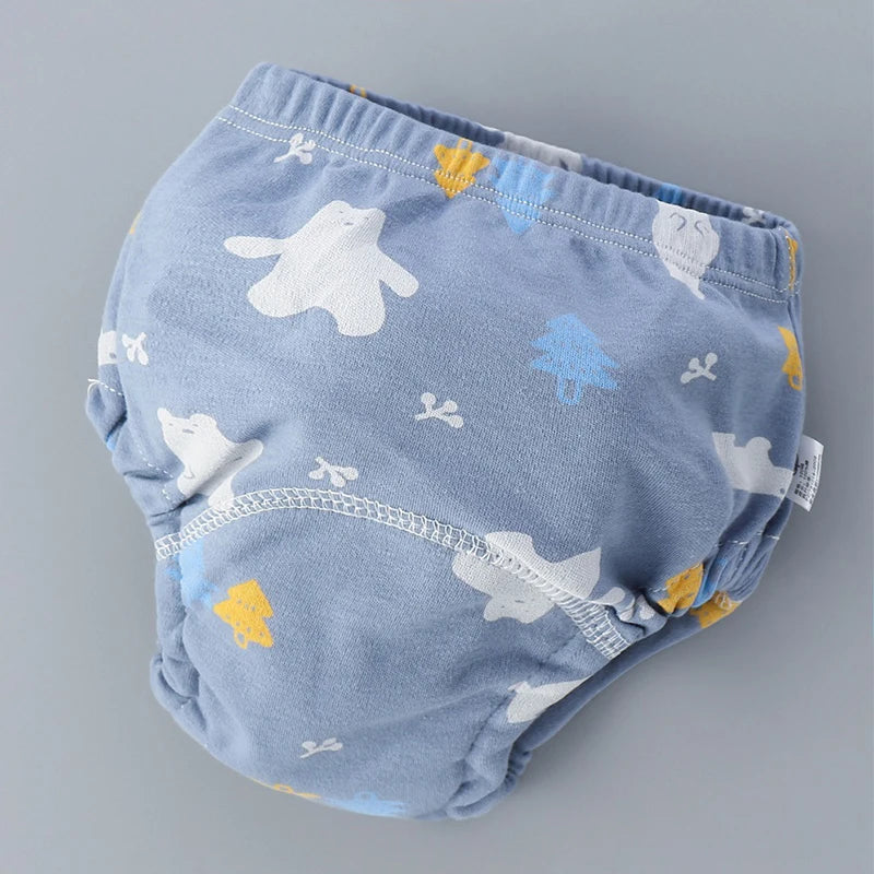 Soft Baby Cloth Diapers Reusable Kids Training Pants Waterproof Underwear Boys Girls Washable Cotton Nappy Changing Panties