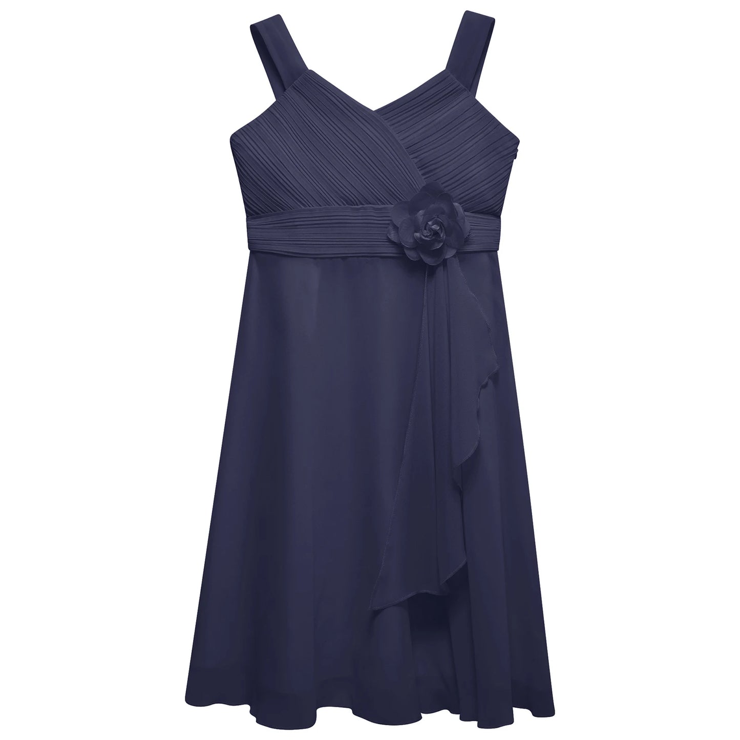 Teens Girls Elegant Party Dress Prom Evening Birthday Wedding Bridesmaid Gown Sleeveless Ruched Bodice Chiffon Princess Dresses