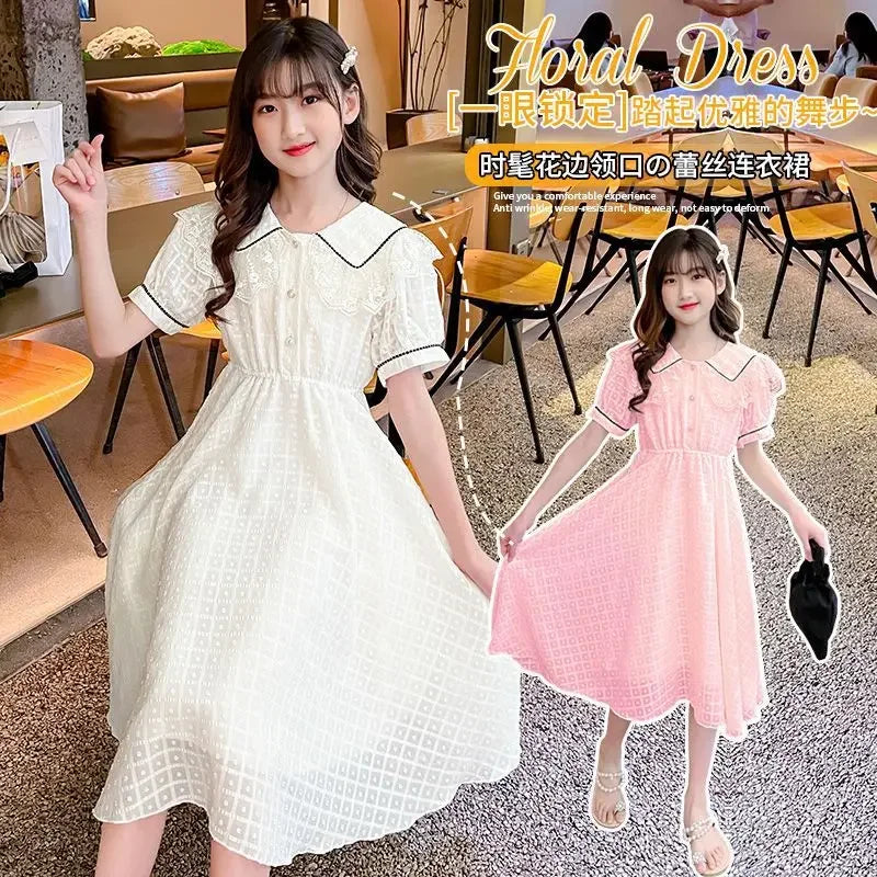 Girls' Dress 2025 Summer New Style Little Girl Princess Dress Stylish Children's Summer Dress