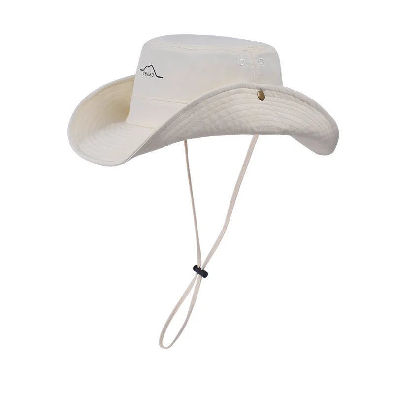 Waterproof and quick-drying summer wide-brimmed sun-protective hats for men and women, outdoor hiking and fishing sun hats