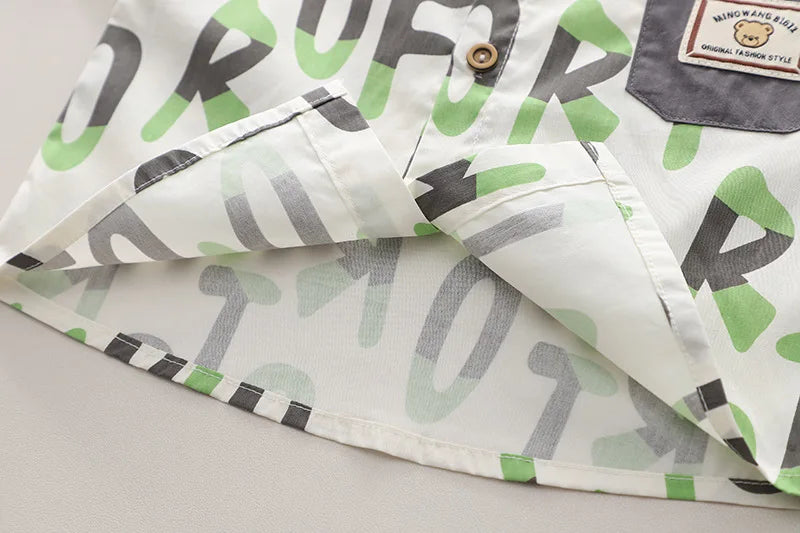 Baby Boys Summer Clothes Set Two-Piece Letter Print Short-Sleeved Shirt+Pants Children's Clothing For Kids Casual Sports Wear
