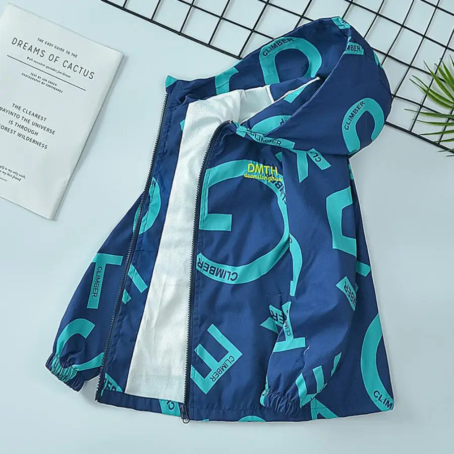 2023 Teenager Girls Jacket Fashion Casual Gradient Hooded Coat Boys Blazer Spring Autumn Windproof Sweet Coats Windbreaker