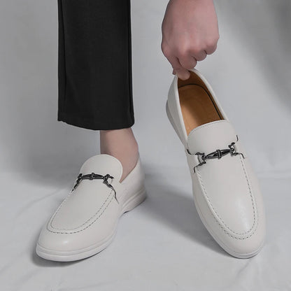 Men's Dress Shoes Slip On Leather Loafers Men Comfortable Casual Leather Shoes For Men Trend Office Social Casual Business Shoes