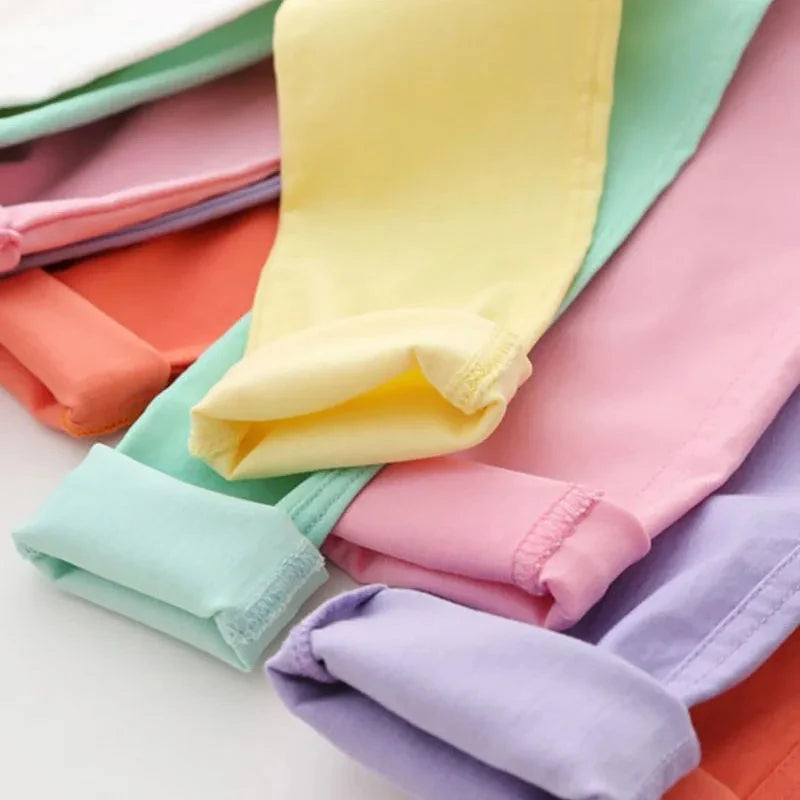 Girls Pants Children Pencil Leggings Elastic Kids Spring autumn Fashion Candy Colors Slimming Large Bottoming Pants
